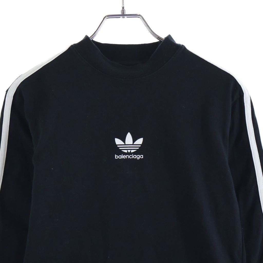 Balenciaga Adidas Logo Print Side Three Line Long Sleeve T-Shirt Black — view 3
