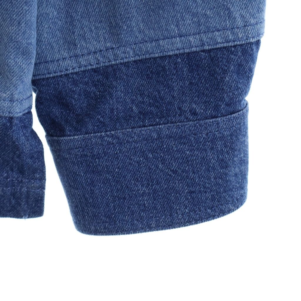 Louis Vuitton Monogram Patchwork Denim Long Sleeve Paneled Polo Shirt — view 5