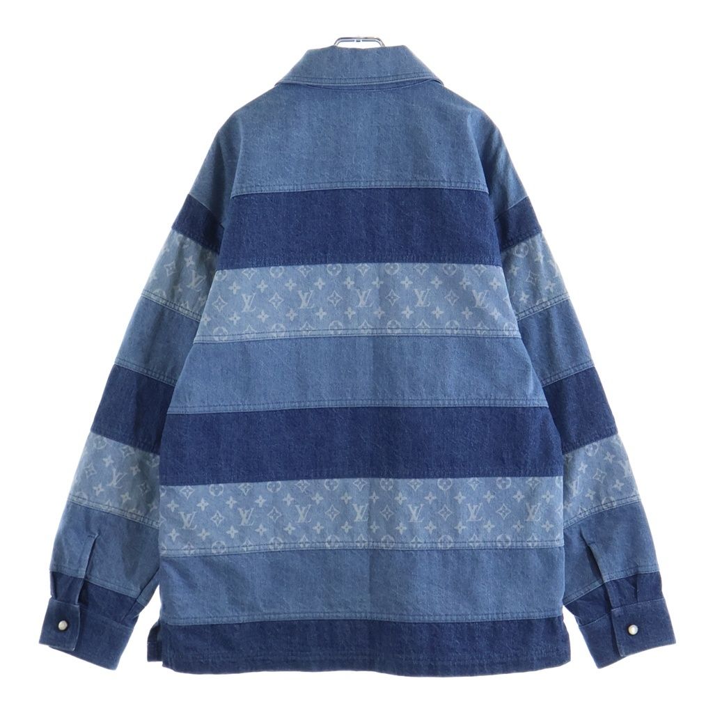 Louis Vuitton Monogram Patchwork Denim Long Sleeve Paneled Polo Shirt — view 2