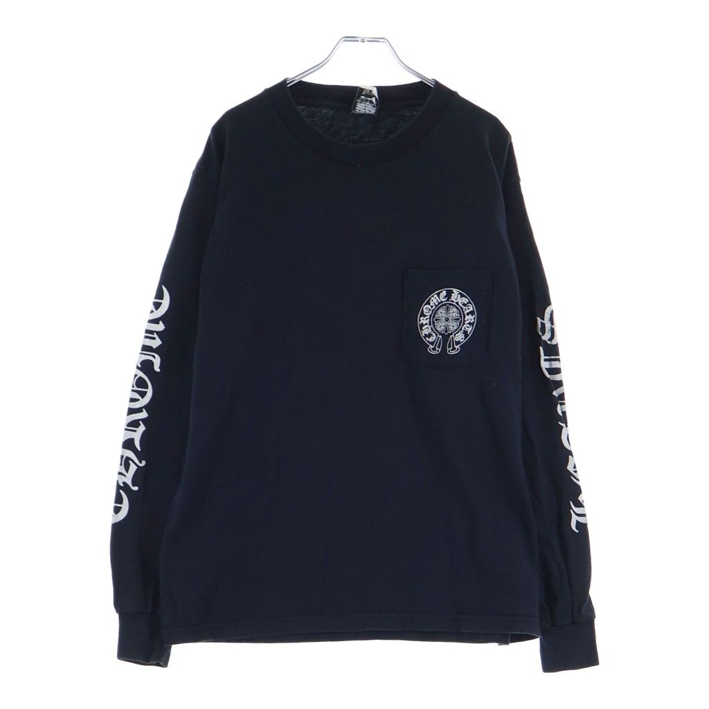 Chrome Hearts Vintage CH Long Sleeve 1 Horseshoe Printed T-Shirt Crew Neck Black