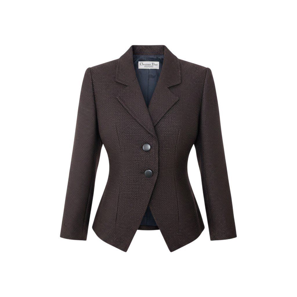 Dior Tailored Jacket Wool Black Bordeaux
