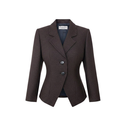 Dior Tailored Jacket Wool Black Bordeaux
