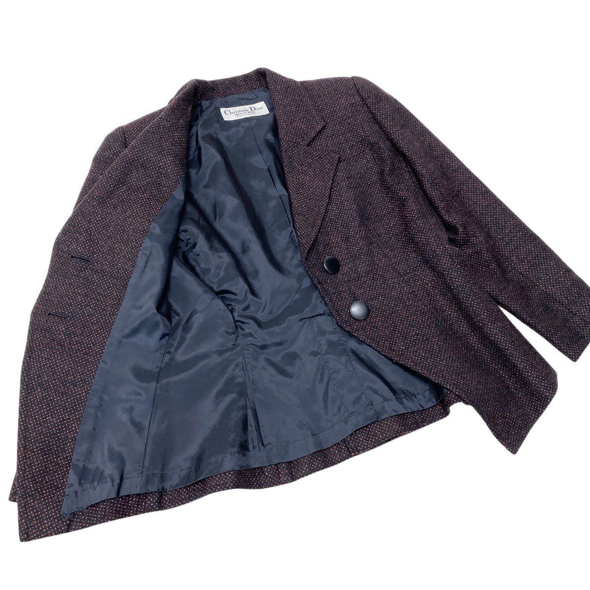 Dior Tailored Jacket Wool Black Bordeaux — view 4