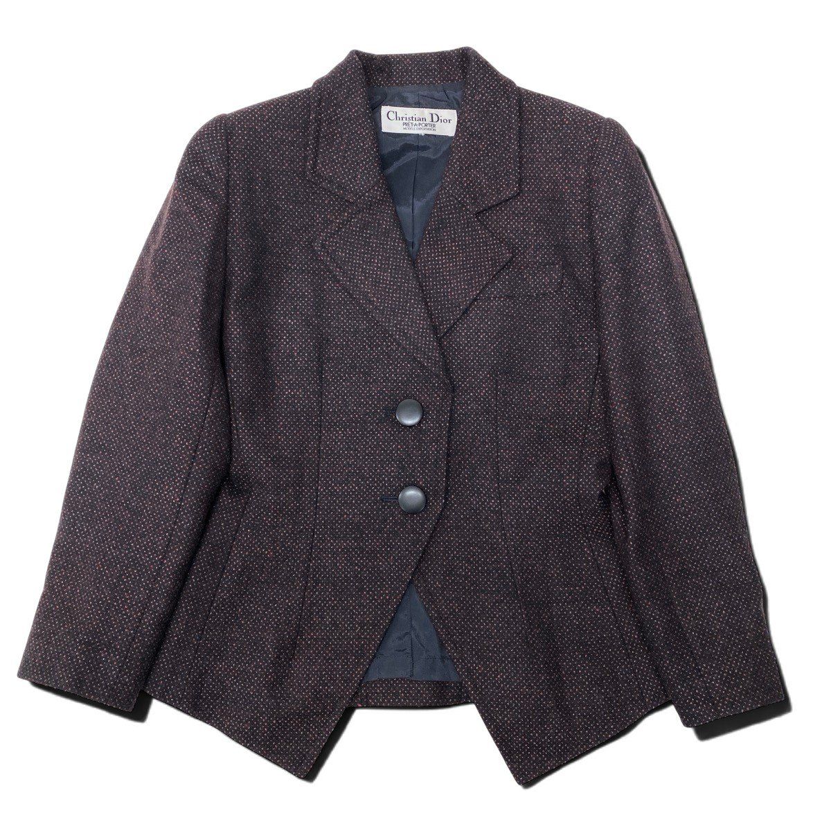 Dior Tailored Jacket Wool Black Bordeaux — view 2