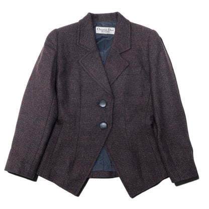 Dior Tailored Jacket Wool Black Bordeaux — view 2