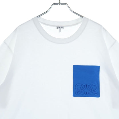 Loewe 3 D Double L Relaxed Fit Crew Neck Short Sleeve T-Shirt White Blue — view 3