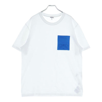 Loewe 3 D Double L Relaxed Fit Crew Neck Short Sleeve T-Shirt White Blue