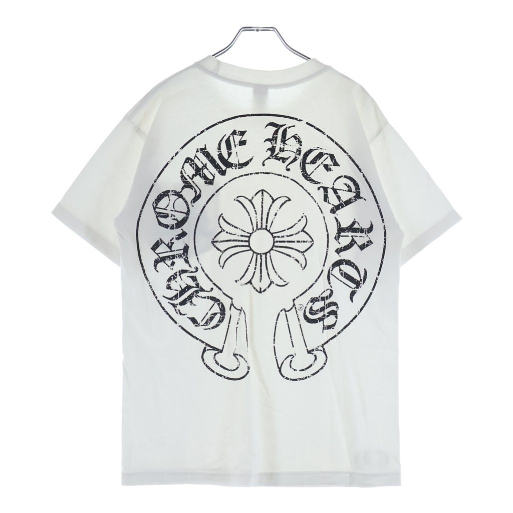 Chrome Hearts Vintage CH Plus Back Horseshoe Print Short Sleeve T-Shirt White