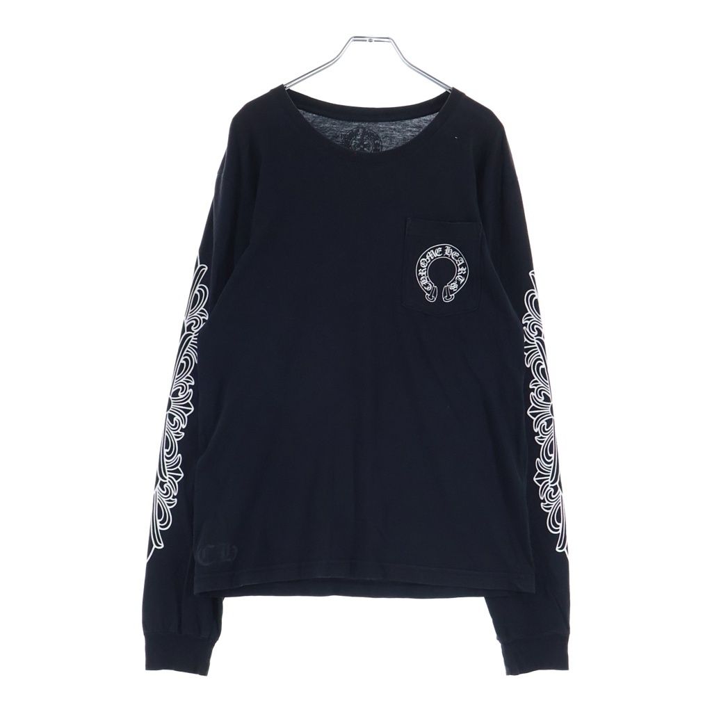 Chrome Hearts Dbl Flrl Long Sleeve Tee Double Floral Print T-Shirt Black White — view 2