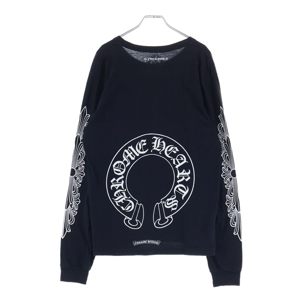 Chrome Hearts Dbl Flrl Long Sleeve Tee Double Floral Print T-Shirt Black White