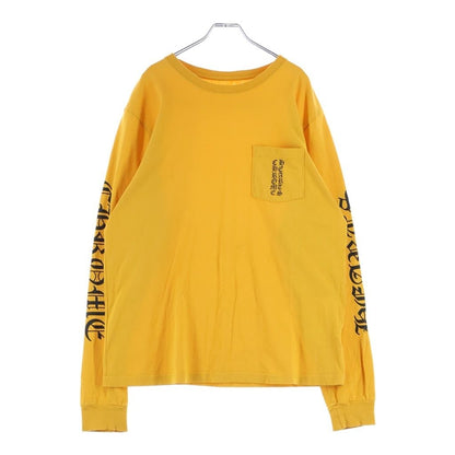 Chrome Hearts Mustard Arm Logo Long Sleeve Tee Crew Neck T-Shirt Yellow