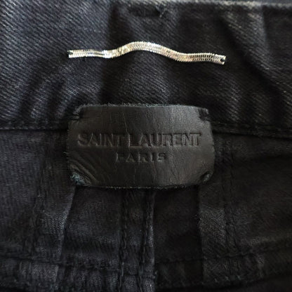 Saint Laurent Paris Skinny Denim Pants Black — view 6