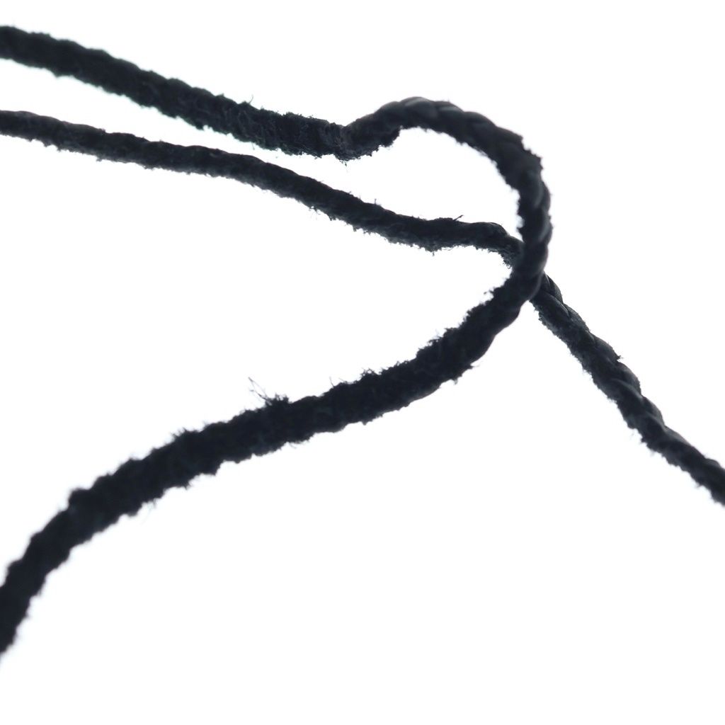Chrome Hearts CH CL Small CH Cross Crimp Leather Braid Necklace Silver Black — view 5