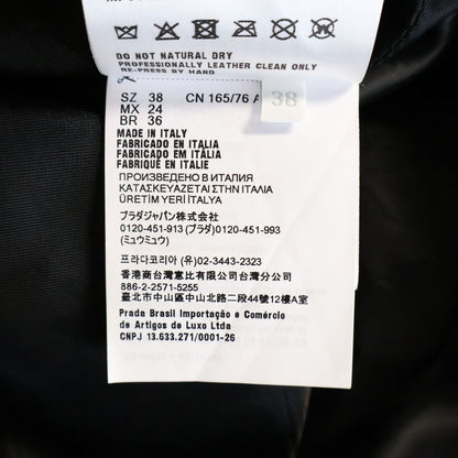 Miu Miu Logo Nappa Leather Hoodie Black — view 8