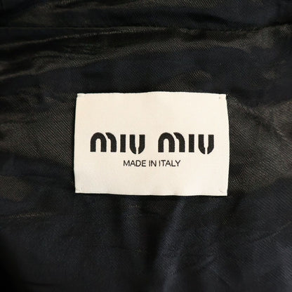 Miu Miu Logo Nappa Leather Hoodie Black — view 6