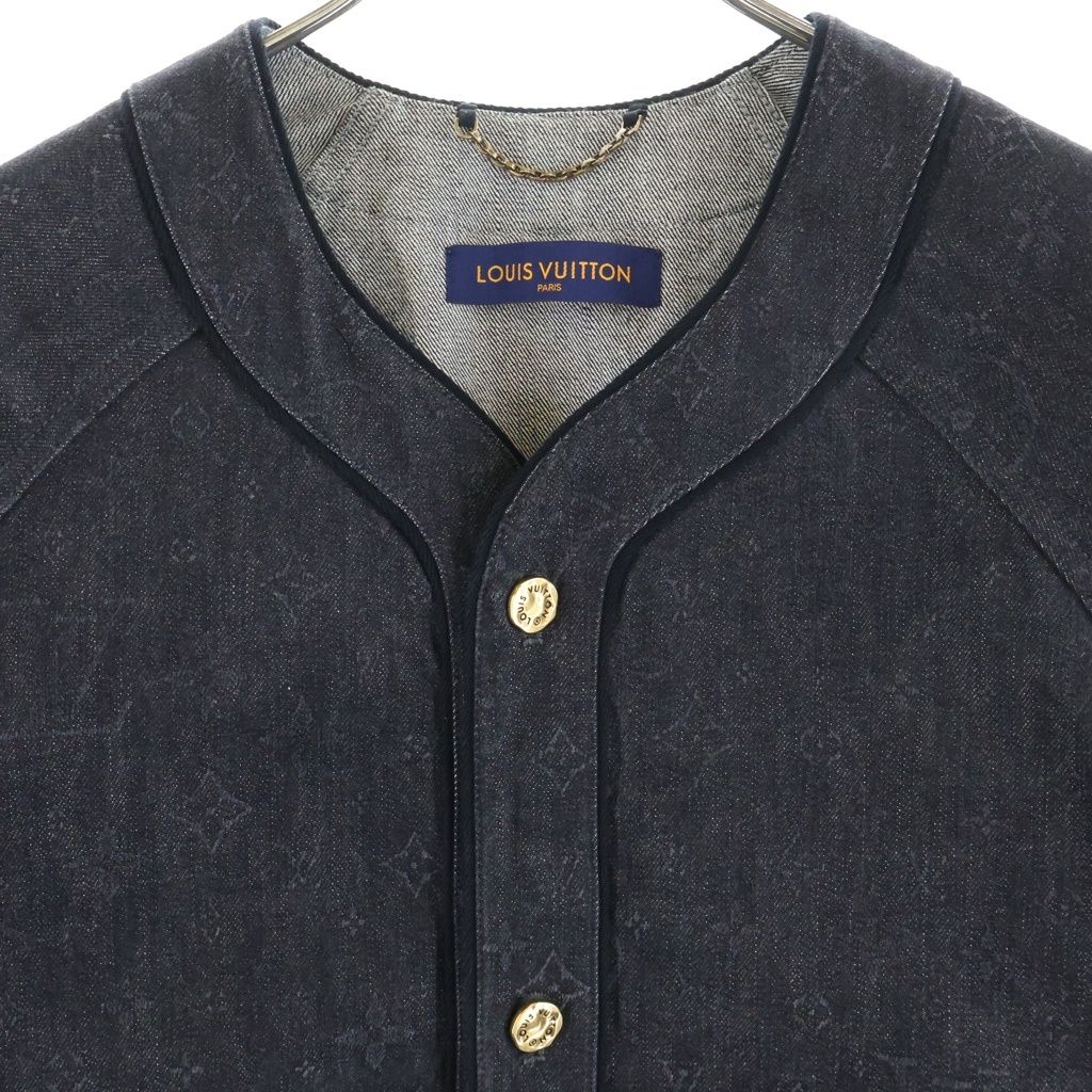 Louis Vuitton Monogram Denim Baseball Shirt Black — view 3
