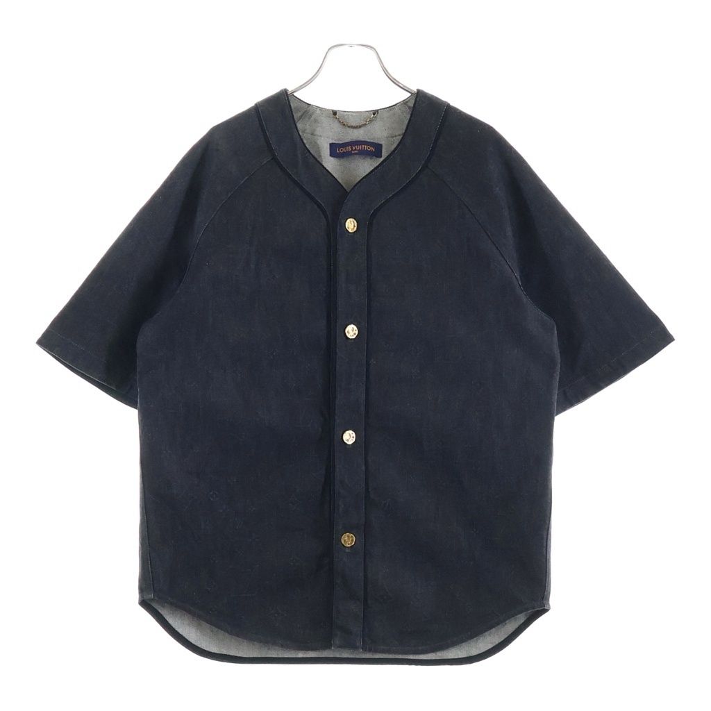 Louis Vuitton Monogram Denim Baseball Shirt Black