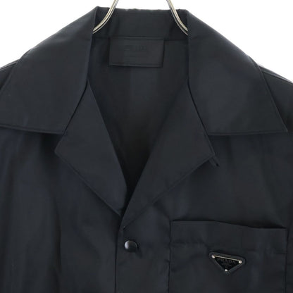 Prada Re-Nylon Short Sleeve Shirt Triangle Logo Nylon Open Collar Snap Button — view 3