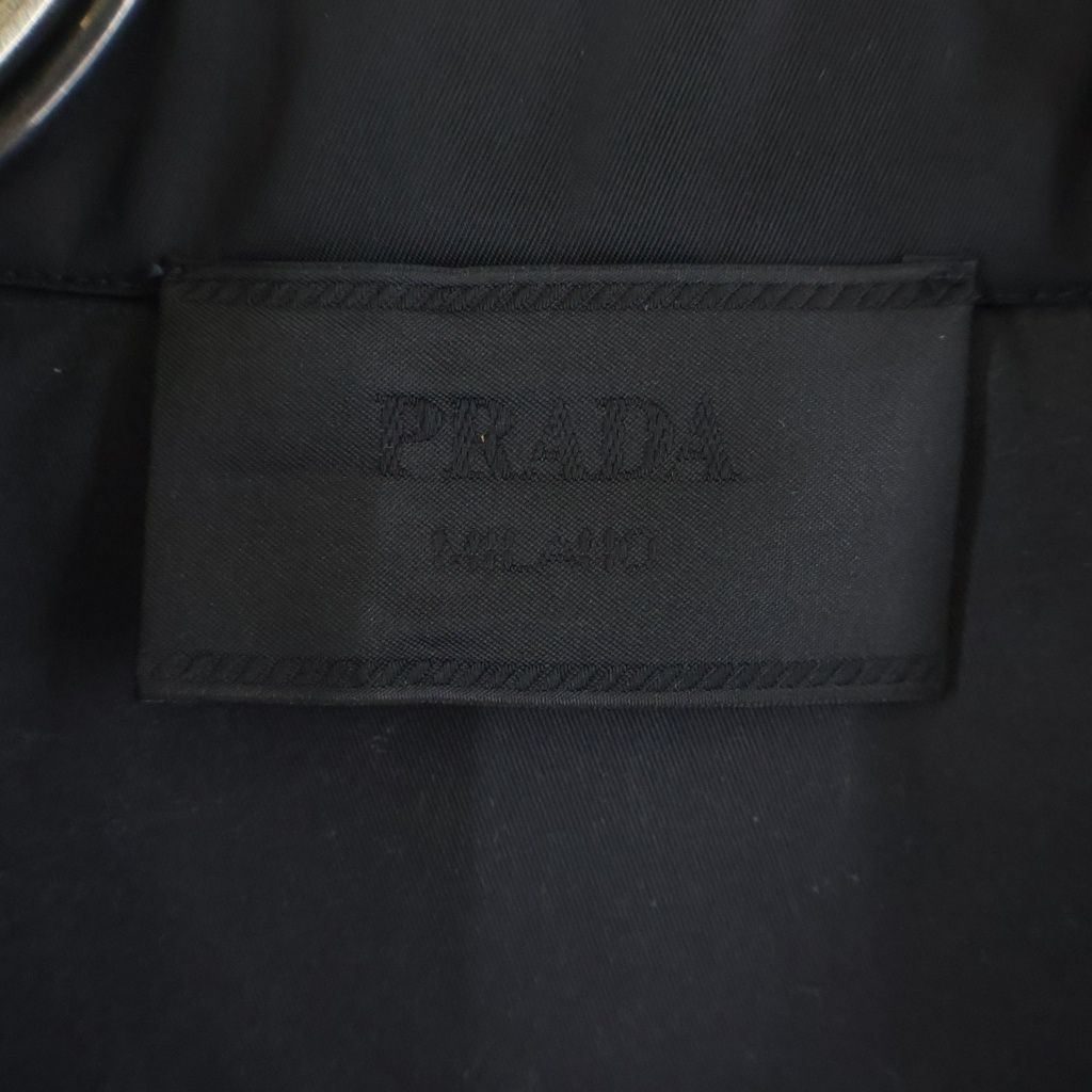 Prada Re-Nylon Short Sleeve Shirt Triangle Logo Nylon Open Collar Snap Button — view 6