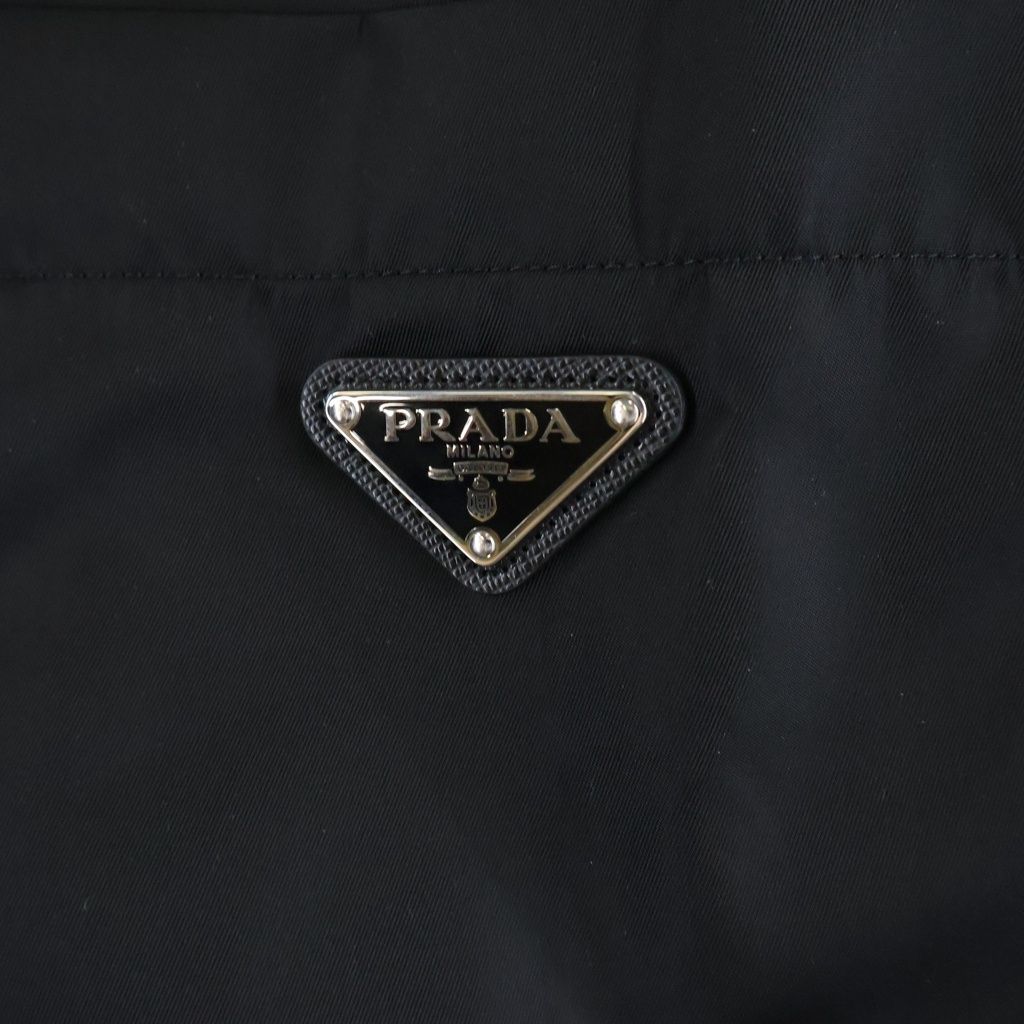 Prada Re-Nylon Short Sleeve Shirt Triangle Logo Nylon Open Collar Snap Button — view 5