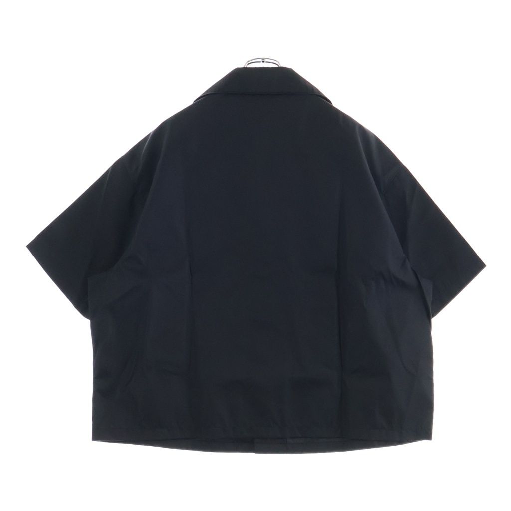 Prada Re-Nylon Short Sleeve Shirt Triangle Logo Nylon Open Collar Snap Button — view 2