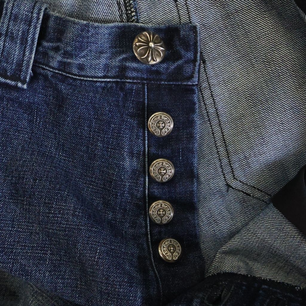 Chrome Hearts Denim Carpenter Button Fly Pants Indigo — view 6
