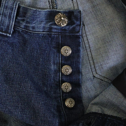 Chrome Hearts Denim Carpenter Button Fly Pants Indigo — view 6