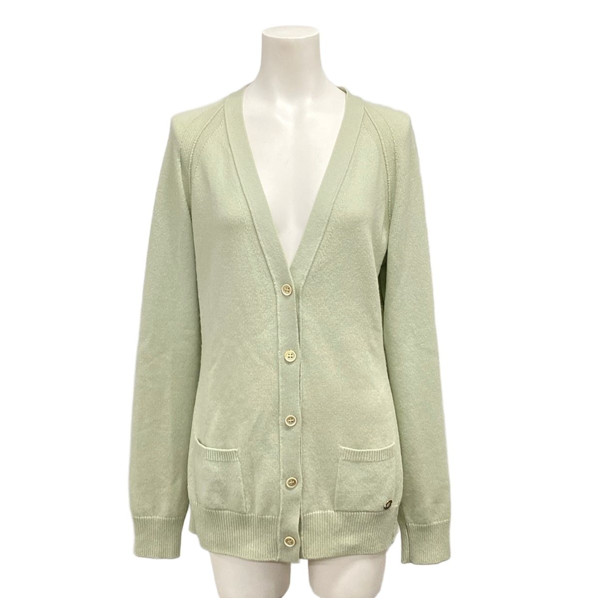 Loro Piana Cardigan M Light Green Long Sleeve Cashmere 42