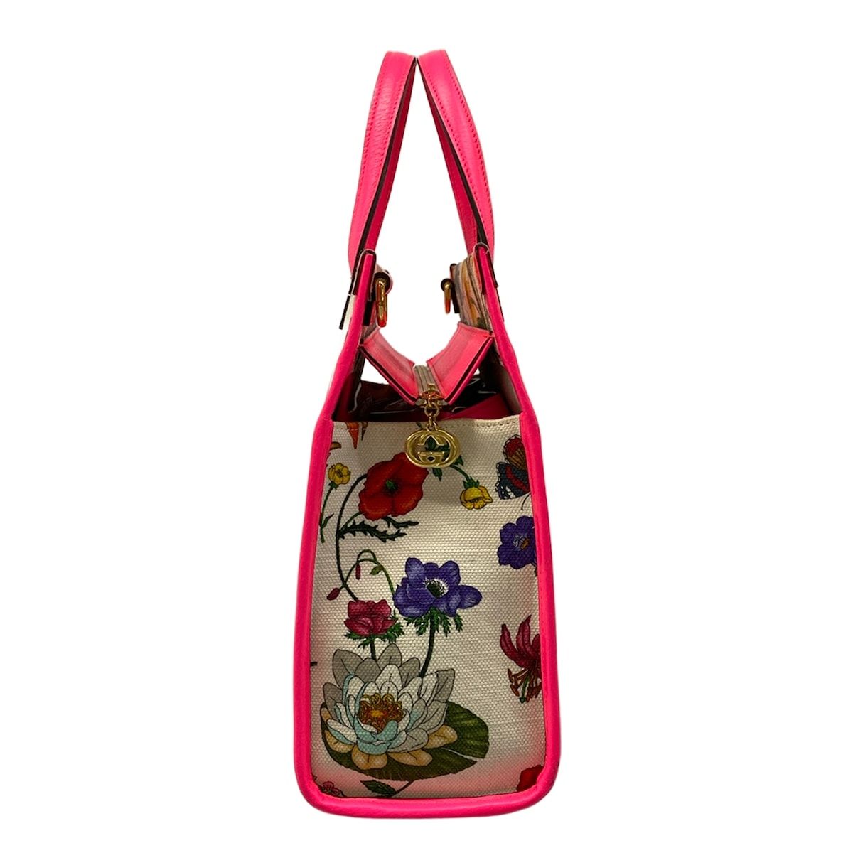 Gucci Handbag Flora White Pink Multi Floral Leather — view 2