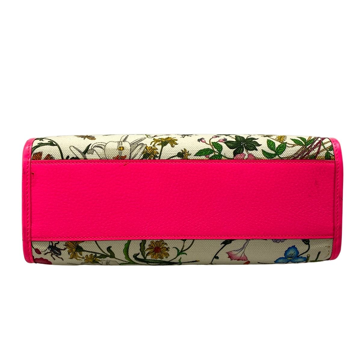 Gucci Handbag Flora White Pink Multi Floral Leather — view 5