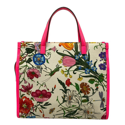 Gucci Handbag Flora White Pink Multi Floral Leather — view 3