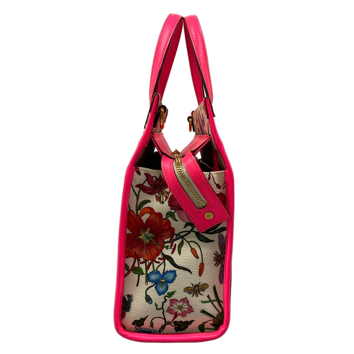 Gucci Handbag Flora White Pink Multi Floral Leather — view 4