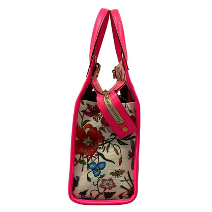 Gucci Handbag Flora White Pink Multi Floral Leather — view 4