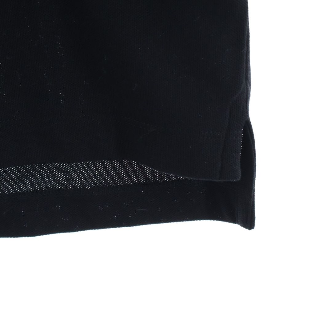 Moncler Patch Logo Cotton Short Sleeve Polo Shirt Black — view 6