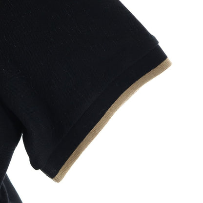 Moncler Patch Logo Cotton Short Sleeve Polo Shirt Black — view 5