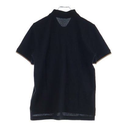 Moncler Patch Logo Cotton Short Sleeve Polo Shirt Black — view 2