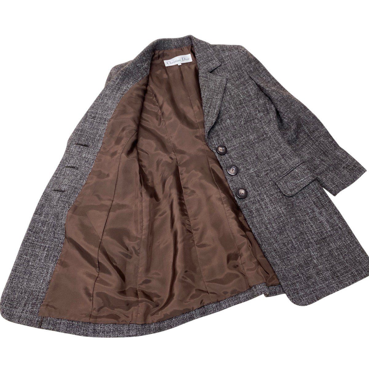 Dior Tailored Coat Wool Blend 11 Brown — view 4