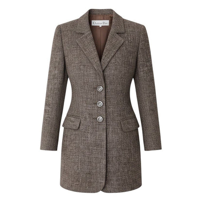 Dior Tailored Coat Wool Blend 11 Brown