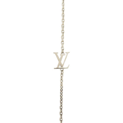 Louis Vuitton Vivienne Metal Charm Necklace Silver Blue — view 6
