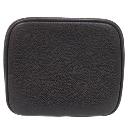 Chanel CC Logo Caviar Leather Black Gold Vanity Makeup Pouch — view 3