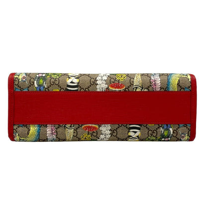 Gucci Tote Bag Children's Yuko Higuchi GG Supreme Beige Red Multi Leather — view 6