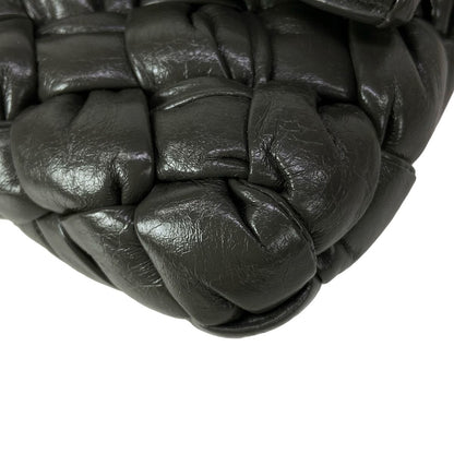 Bottega Veneta Shoulder Bag Intrecciato Rumple Dark Gray Leather — view 6