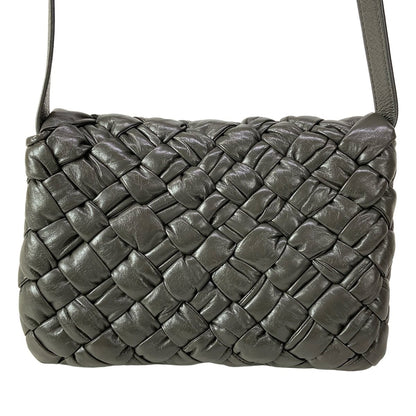 Bottega Veneta Shoulder Bag Intrecciato Rumple Dark Gray Leather — view 3