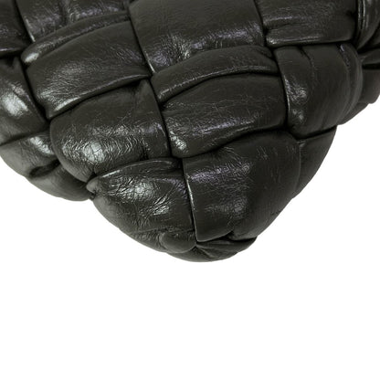 Bottega Veneta Shoulder Bag Intrecciato Rumple Dark Gray Leather — view 8