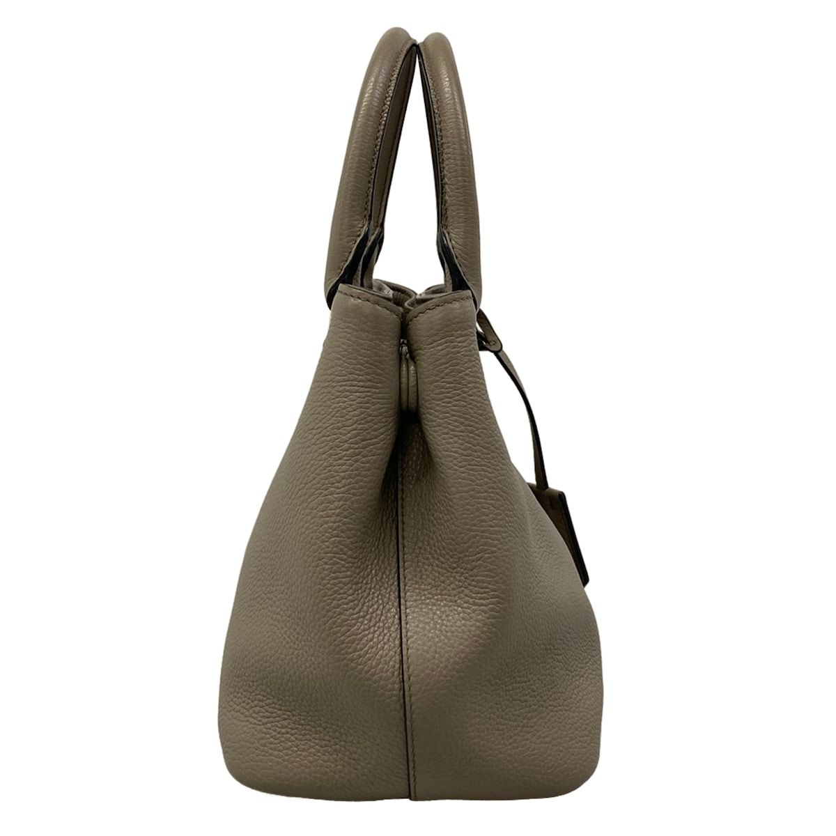 Prada Tote Bag Gray Beige Leather — view 2