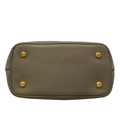 Prada Tote Bag Gray Beige Leather — view 5