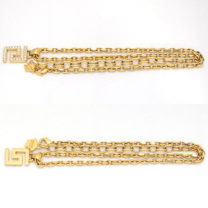 Versace Greca Pendant Crystal Medusa Charm Gold Tone Metal — view 3