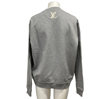 Louis Vuitton Sweatshirt Embroidery Signature Shirt Wsq Gray Ivory XL — view 2
