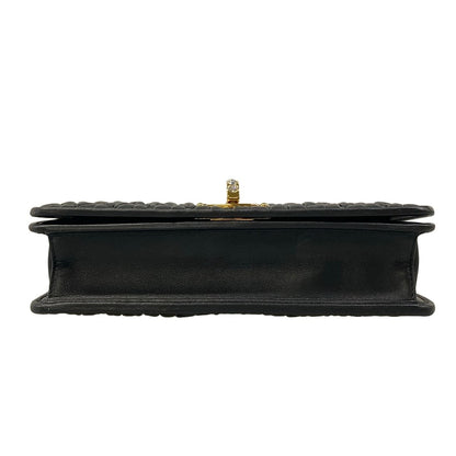 Miu Miu Shoulder Bag Miu Crystal Matelasse Black Chain Removable Strap Mini — view 5