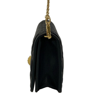 Miu Miu Shoulder Bag Miu Crystal Matelasse Black Chain Removable Strap Mini — view 4